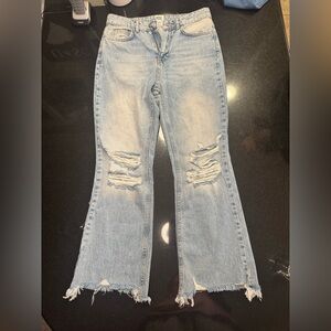 Urban Outfitters Blue Flare Wide Leg Jeans
